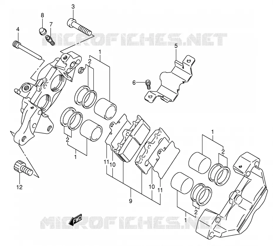 ETRIER DE FREIN ARRIERE (MODELE K2/K3/K4) Suzuki MOTO 1500 INTRUDER 2000  VL1500Y(E2)