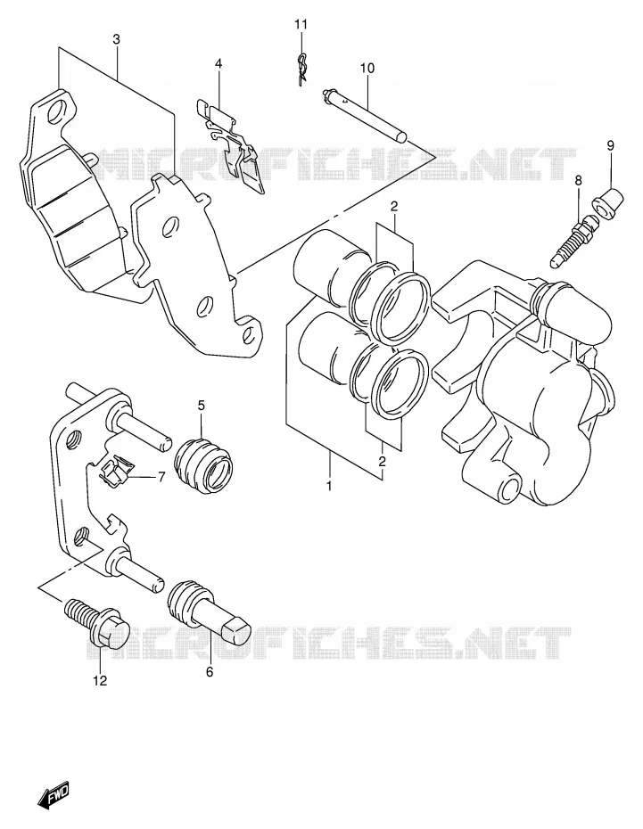 ETRIER DE FREIN AVANT (MODELE T) Suzuki MOTO 800 VX 1991  VX800M(E4)