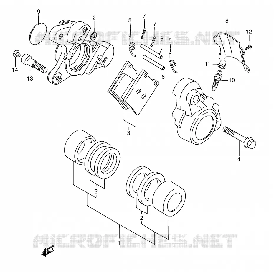 ETRIER DE FREIN AVANT (MODELE W) Suzuki MOTO 1500 INTRUDER 2000  VL1500Y(E2)