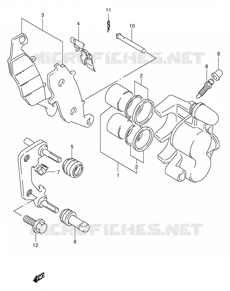 ETRIER DE FREIN AVANT (MODELE Y/K1) Suzuki MOTO 250 TU 1998  TU250XW(E2)