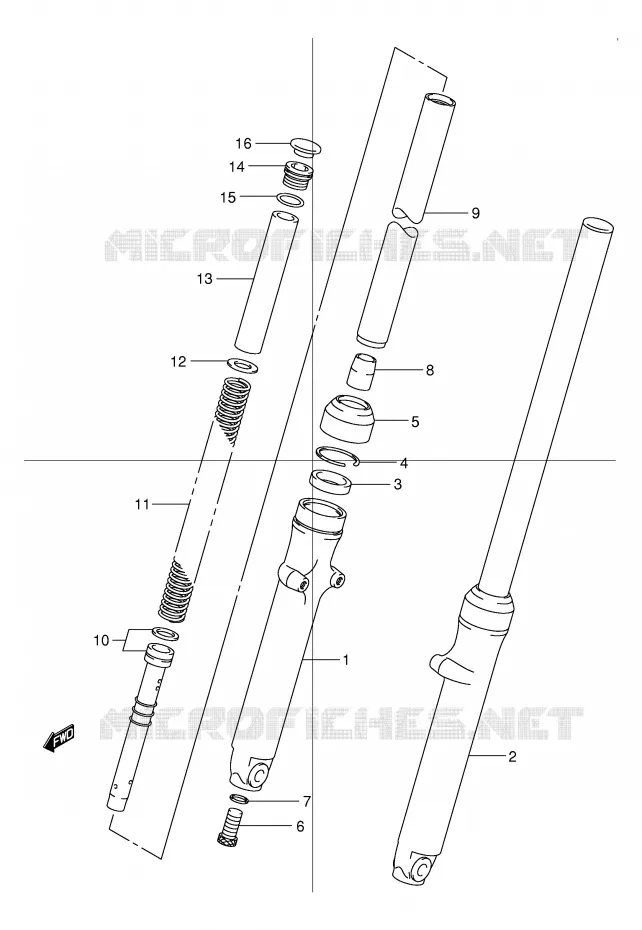 FOURCHE Suzuki MOTO 125 TU 1999  TU125XTUX(E2)