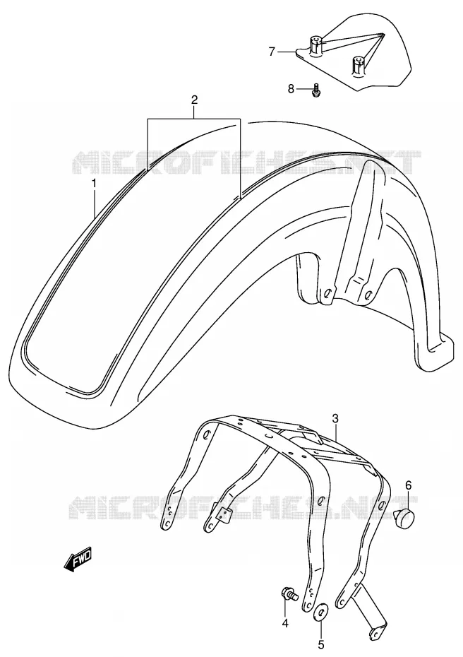 GARDE BOUE AVANT (MODELE K3) Suzuki MOTO 800 VOLUSIA 2001  VL800K1(E2)