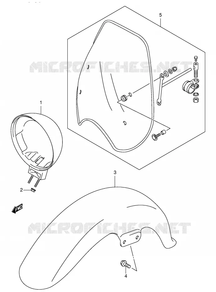 GARDE BOUE AVANT Suzuki MOTO 125 INTRUDER 2004  VL125K4(E2)