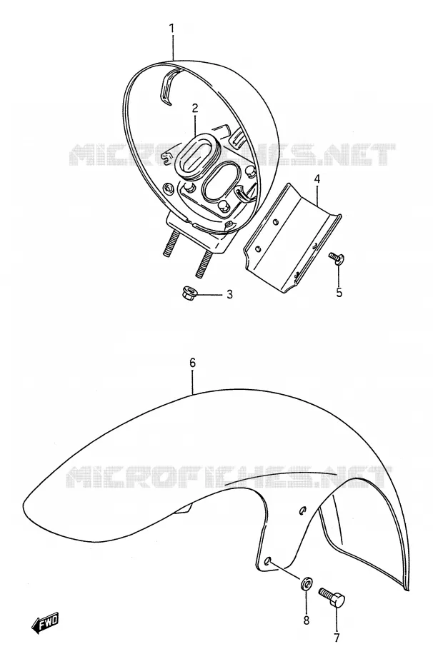 GARDE BOUE AVANT Suzuki MOTO 1400 INTRUDER 1990  VS1400GLPL(E28)