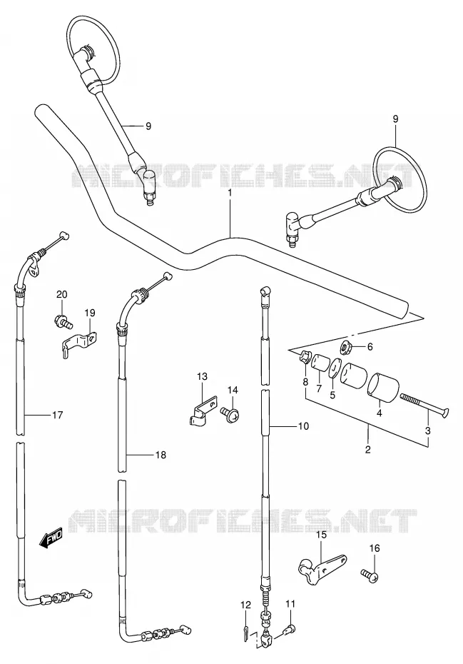 GUIDON (MODELE V/W/X) Suzuki MOTO 250 TU 2001  TU250XK1(E2)