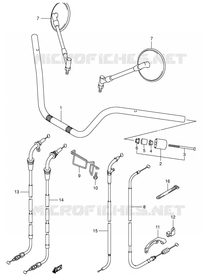 GUIDON (MODELE Y/K1) Suzuki MOTO 250 INTRUDER 2000  VL250Y(E2)
