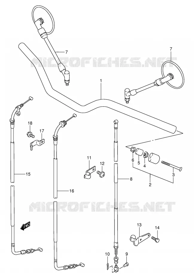 GUIDON (MODELE Y/K1) Suzuki MOTO 250 TU 1999  TU250XX(E2)