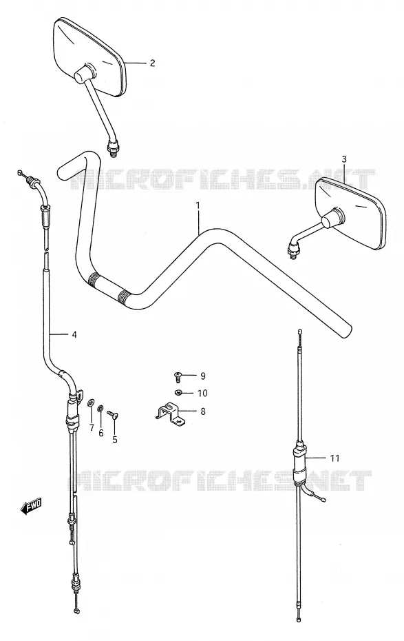 GUIDON (VOIR NOTE) Suzuki MOTO 1400 INTRUDER 1993  VS1400GLPP(E28)