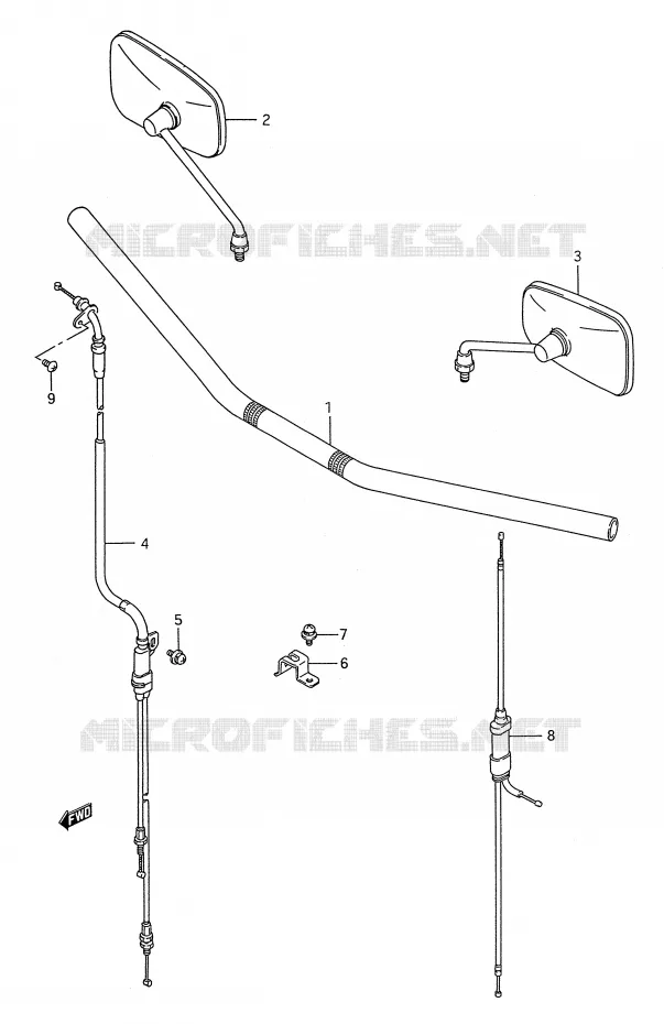 GUIDON (VS1400GLFS) Suzuki MOTO 1400 INTRUDER 1992  VS1400GLFN(E28)