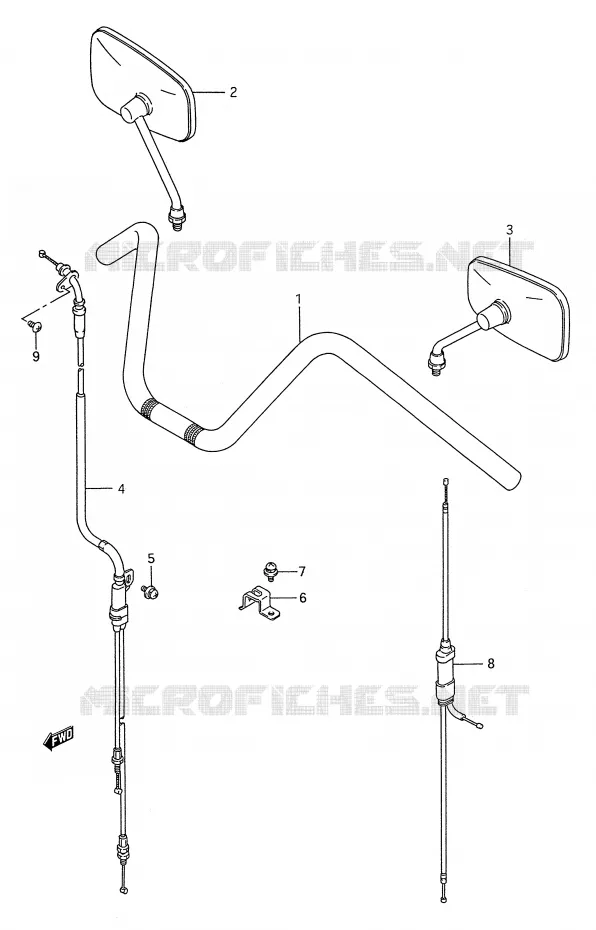GUIDON (VS1400GLPS) Suzuki MOTO 1400 INTRUDER 1989  VS1400GLPK(E28)