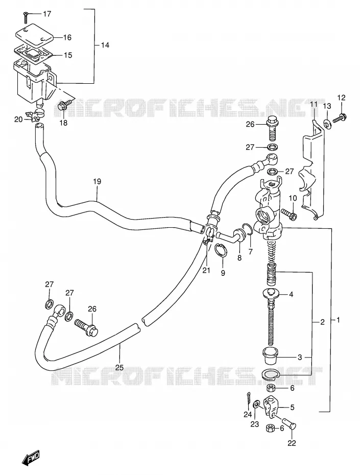 MAITRE CYLINDRE ARRIERE Suzuki MOTO 800 VX 1993  VX800UP(E4)