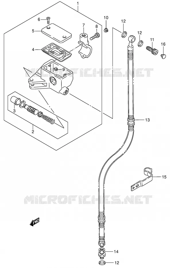 MAITRE CYLINDRE AVANT (MODELE K4) Suzuki MOTO 1400 INTRUDER 2004  VS1400GLPK4(E3/E28)