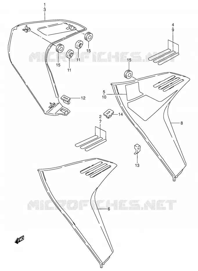OUIES DE RADIATEUR (MODELE D/E) Suzuki MOTO 50 TS-W 1986  TS50WG(E6)