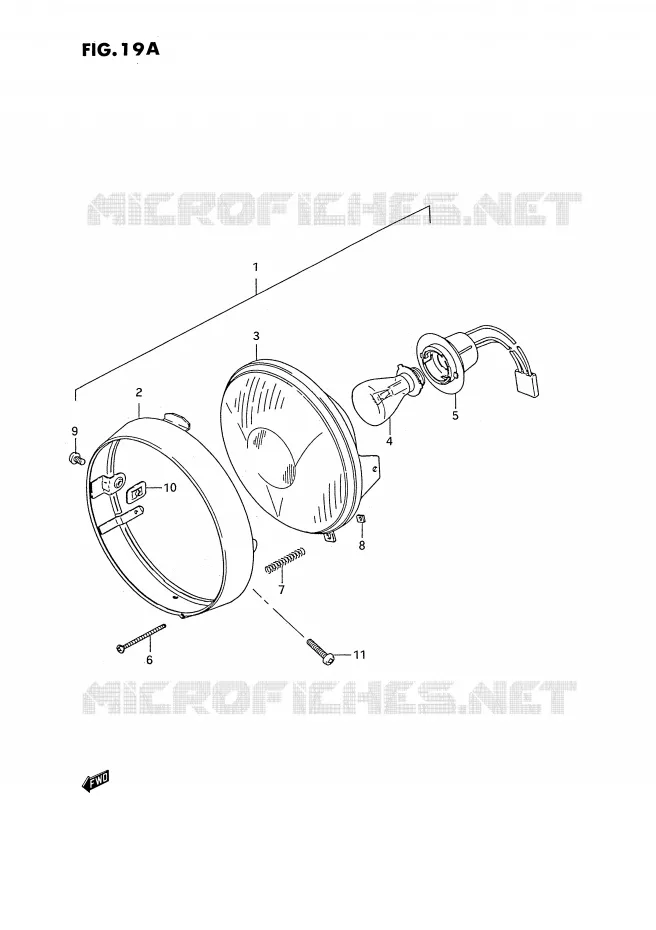 PHARE (MODELE N/P/R E24) Suzuki MOTO 185 TS-ER 1992  TS185ERN(E24)
