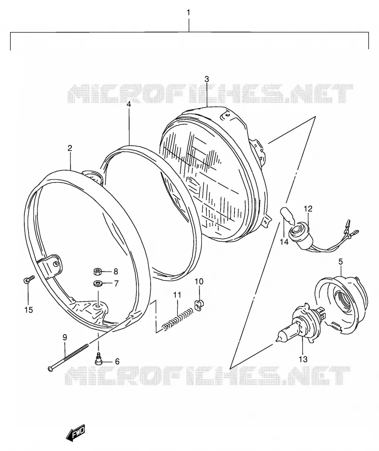 PHARE (MODELE P/R E2,E24) Suzuki MOTO 800 VX 1992  VX800N(E4)