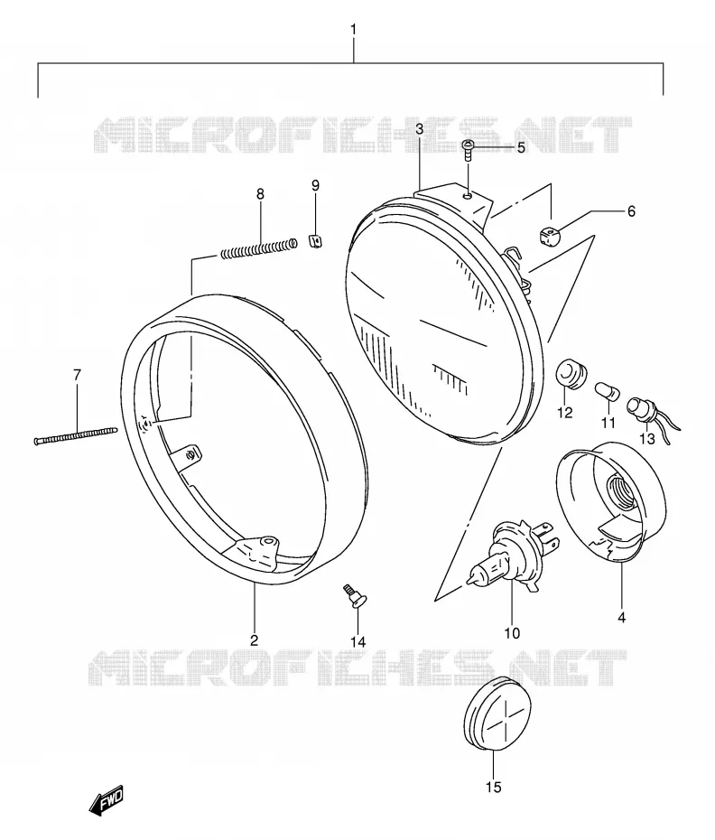PHARE Suzuki MOTO 250 TU 1998  TU250XW(E2)