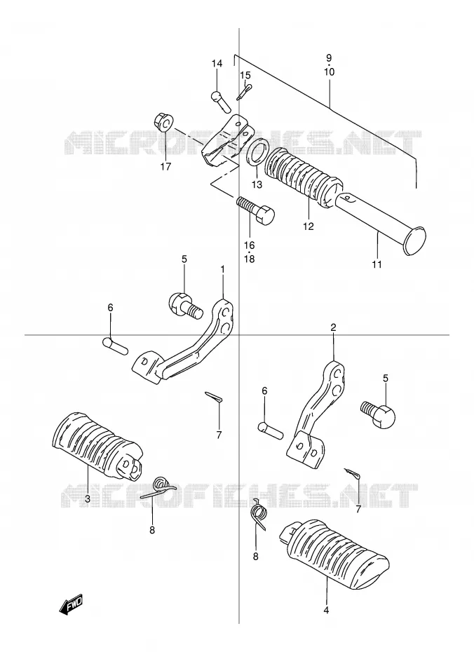 REPOSE PIED Suzuki MOTO 125 TU 1999  TU125XTX(E2)
