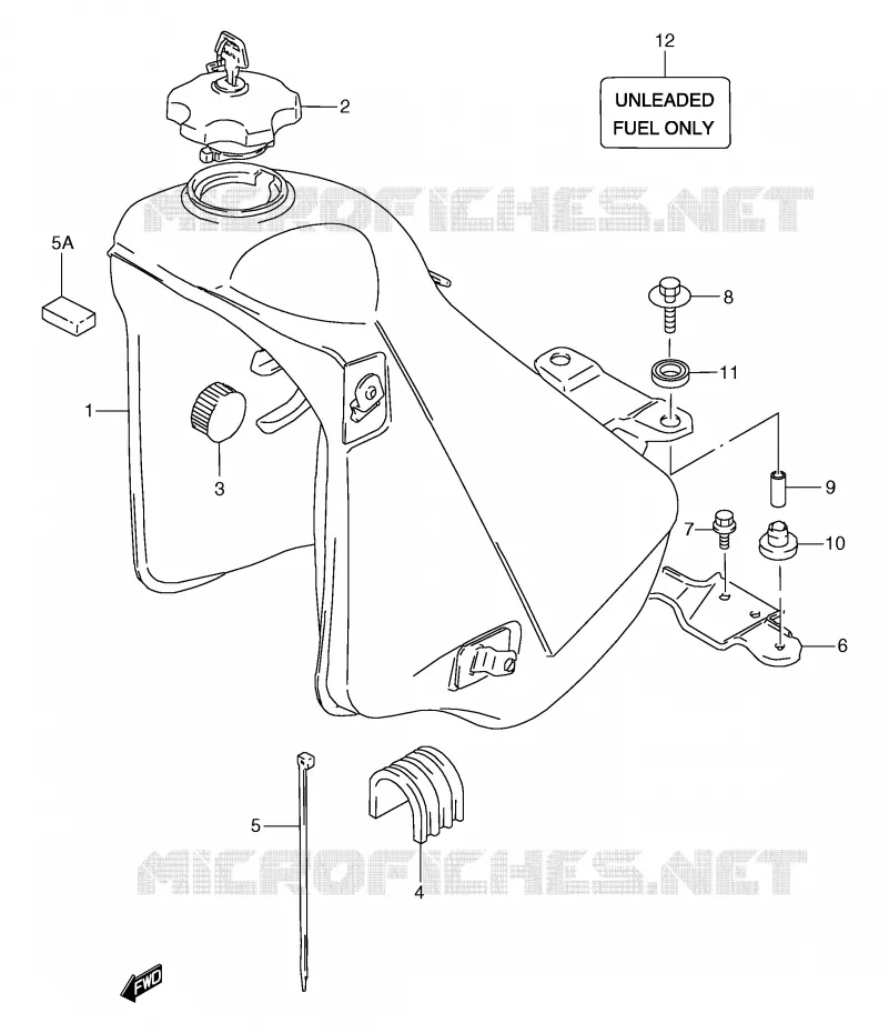 RESERVOIR D'ESSENCE (MODELE K/L/M/N/P) Suzuki MOTO 125 TS-R 1994  TS125RR(E2)