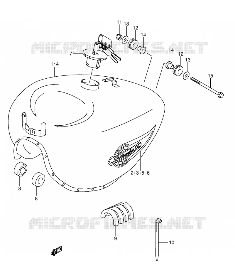 RESERVOIR D'ESSENCE (MODELE K2/K3/K4) Suzuki MOTO 125 INTRUDER 2003  VL125K3(E2)