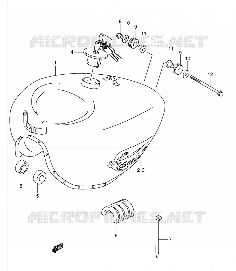 RESERVOIR D'ESSENCE (MODELE K2/K3/K4) Suzuki MOTO 250 INTRUDER 2002  VL250K2(E2)