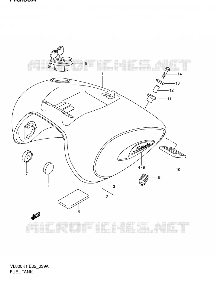 RESERVOIR D'ESSENCE (MODELE K2) Suzuki MOTO 800 VOLUSIA 2005  VL800K5(E2)