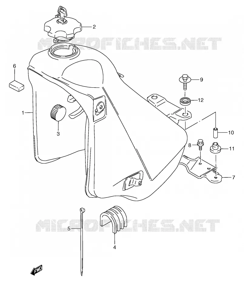 RESERVOIR D'ESSENCE (MODELE R) Suzuki MOTO 125 TS-R 1992  TS125RN(E2)