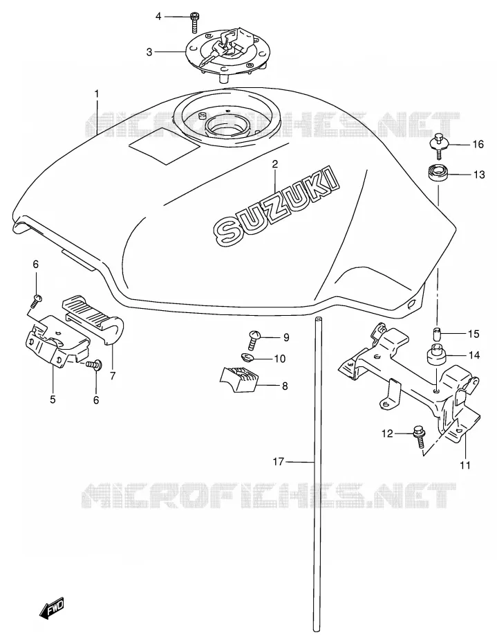 RESERVOIR D'ESSENCE (MODELE R/T) Suzuki MOTO 800 VX 1991  VX800M(E4)