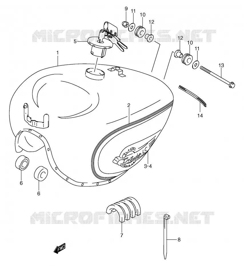 RESERVOIR D'ESSENCE (MODELE Y) Suzuki MOTO 250 INTRUDER 2004  VL250K4(E2)