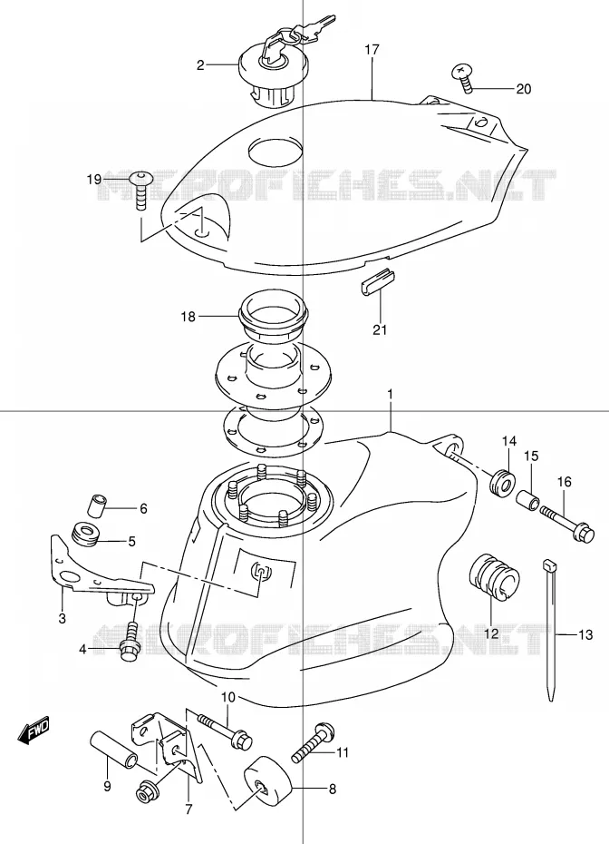 RESERVOIR D'ESSENCE Suzuki MOTO 50 STREET-MAGIC 1999  TR50SX(E2)