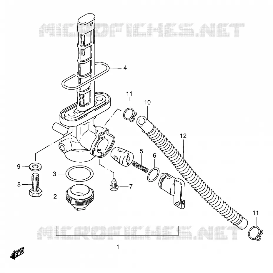 ROBINET D'ESSENCE Suzuki MOTO 50 TS-X 1991  TS50XAM(E4)