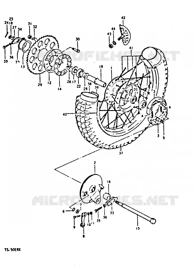 ROUE ARRIERE Suzuki MOTO 250 TS-ER 1999  TS250ERX(T/X)