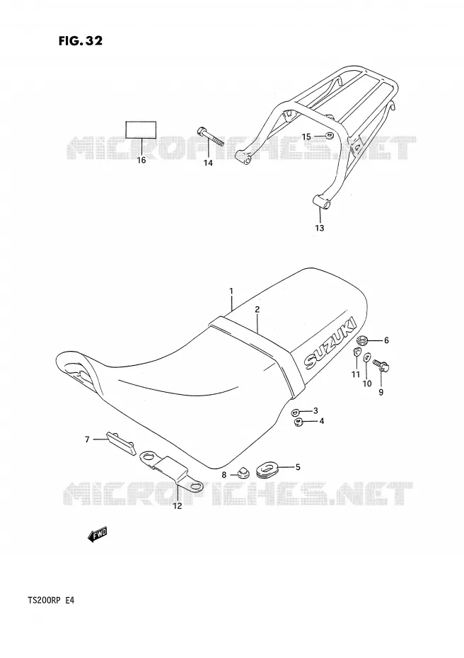 SELLE Suzuki MOTO 200 TS-R 1991  TS200RM(E4)