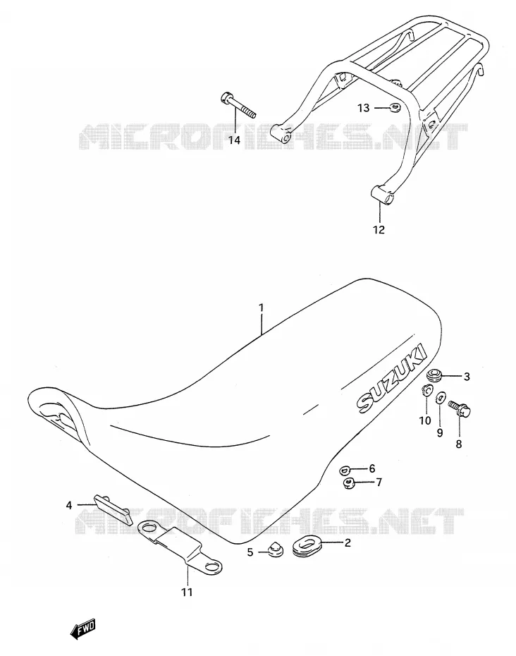 SELLE Suzuki MOTO 200 TS-R 1992  TS200RN(E28)