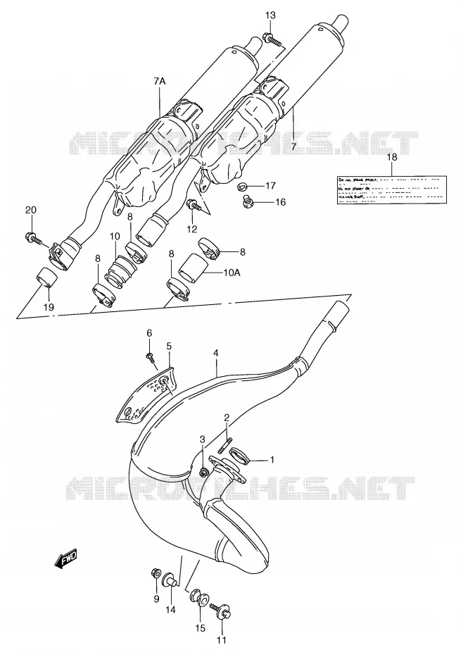 SILENCIEUX Suzuki MOTO 125 TS-R 1991  TS125RM(E2)