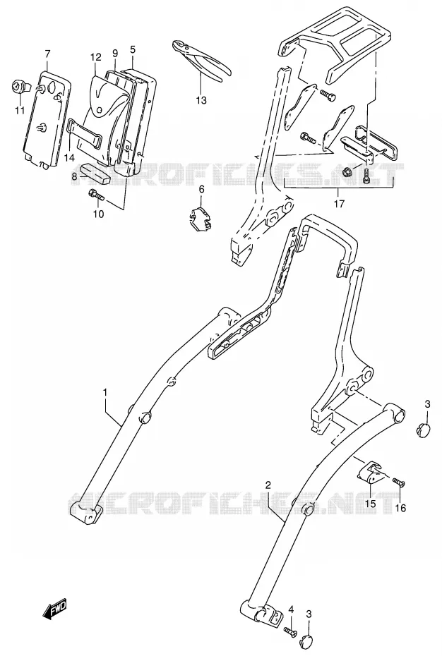 SUPPORT ARRIERE Suzuki MOTO 800 INTRUDER 2000  VS800GLY(E2)