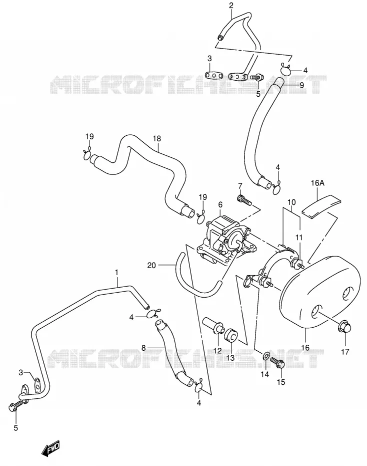 SYSTÈME DE RECYCLAGE GAZ D'ECHAPPEMENT (MODELE K1/K2/K3/K4) Suzuki MOTO 800 VOLUSIA 2003  VL800ZK3(E2)