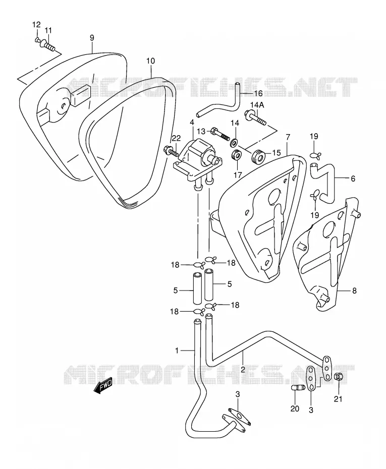 SYSTEME RECYCLAGE GAZ ECHAPPEMENT (MODELE W/X/Y E18) Suzuki MOTO 1500 INTRUDER 2000  VL1500Y(E2)