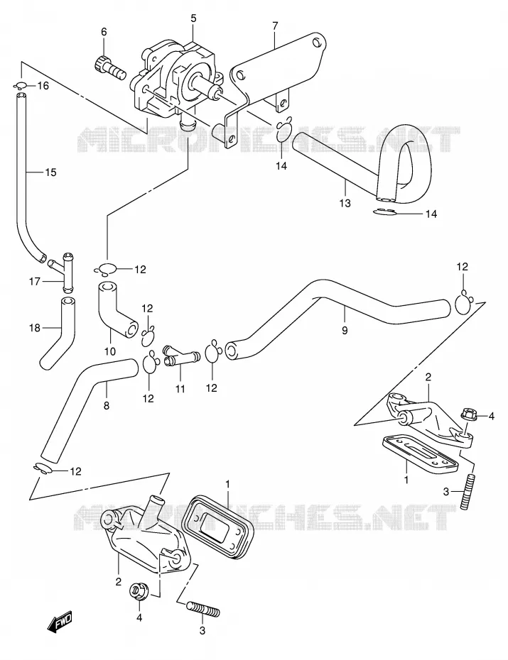 SYSTEME RECYCLAGE GAZ ECHAPPEMENT Suzuki MOTO 125 INTRUDER 2007  VL125K7(E2)