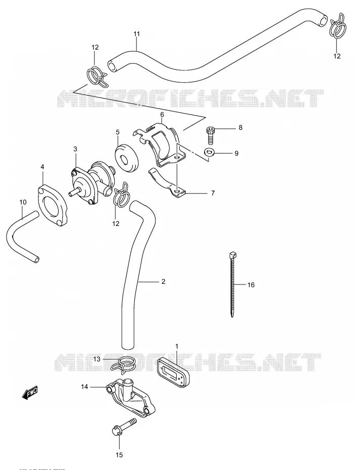 SYSTEME RECYCLAGE GAZ ECHAPPEMENT Suzuki SCOOTER 150 BURGMAN 2004  UH150K4(P19)