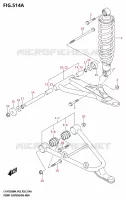 TRIANGLES ET AMORTISSEUR AVANT (LT A750X) pour Suzuki KINGQUAD 750 2024