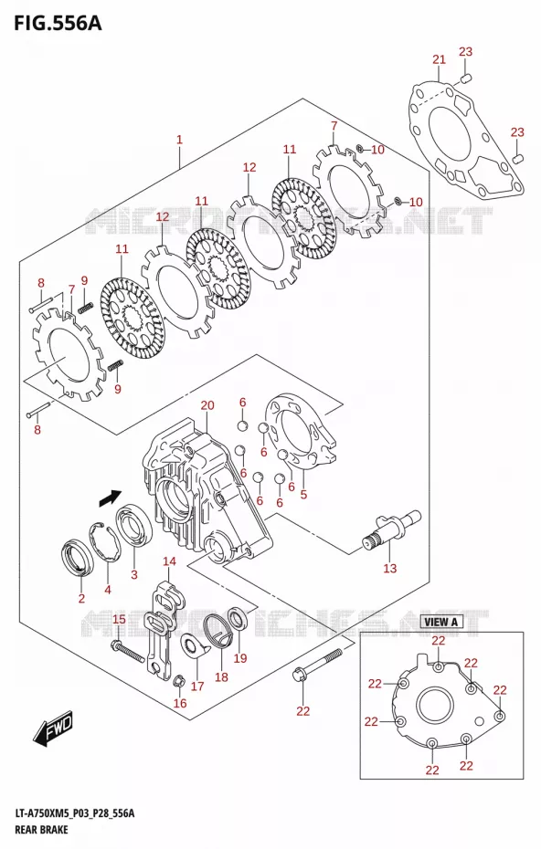 FREIN ARRIERE Suzuki QUAD 750 KINGQUAD 2025  LT-A750XM5