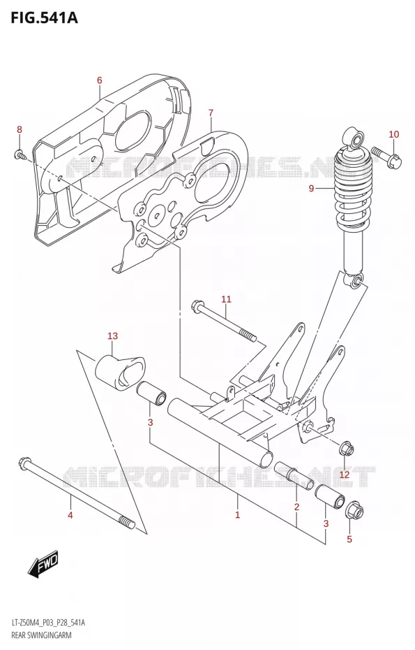 BRAS OSCILLANT ARRIERE Suzuki QUAD 50 QUADSPORT 2024  LT-Z50 M4 (E03,E28)