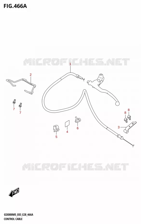 GUIDON - CABLES Suzuki MOTO 800 GSX 2025  GSX800RQM5 E28 2025 M5 (E28)