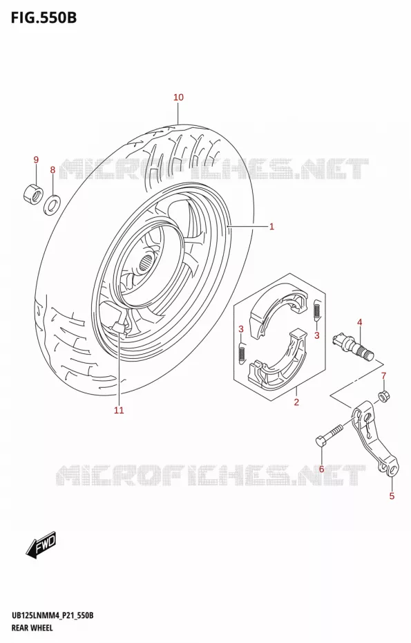 ROUE ARRIERE Suzuki SCOOTER 125 BURGMAN 2024  UB125LNM 2024 M4 (P21)