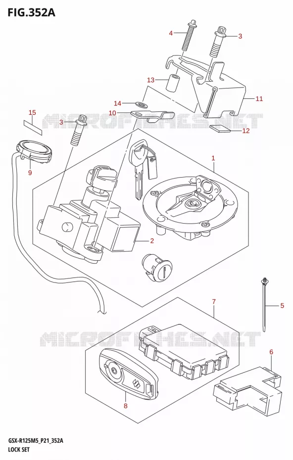 JEU DE SERRURES (P21) Suzuki MOTO 125 GSX-R 2025  GSX-R125RL 2025 M5 (P21)
