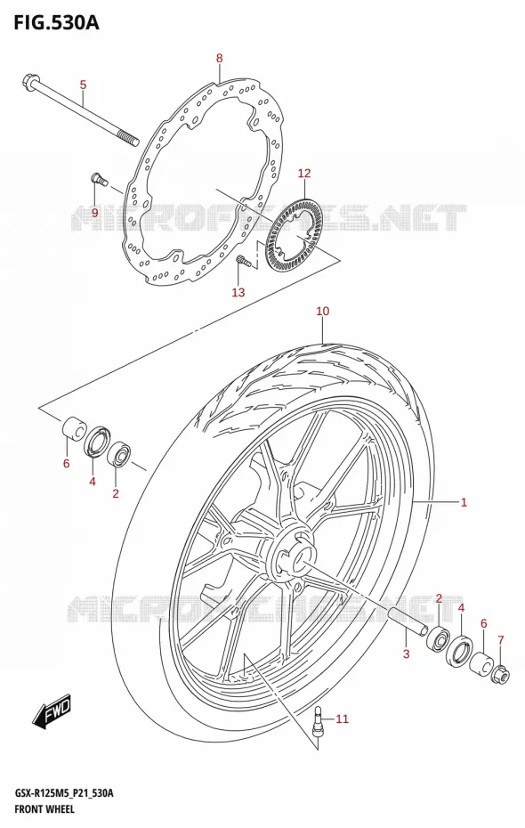 ROUE AVANT Suzuki MOTO 125 GSX-R 2025  GSX-R125RL 2025 M5 (P21)