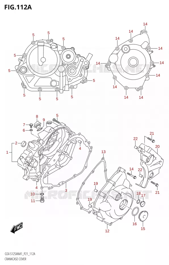 COUVERCLES DE CARTERS Suzuki MOTO 125 GSX-S 2021  GSX-S125XA M1 (P21)