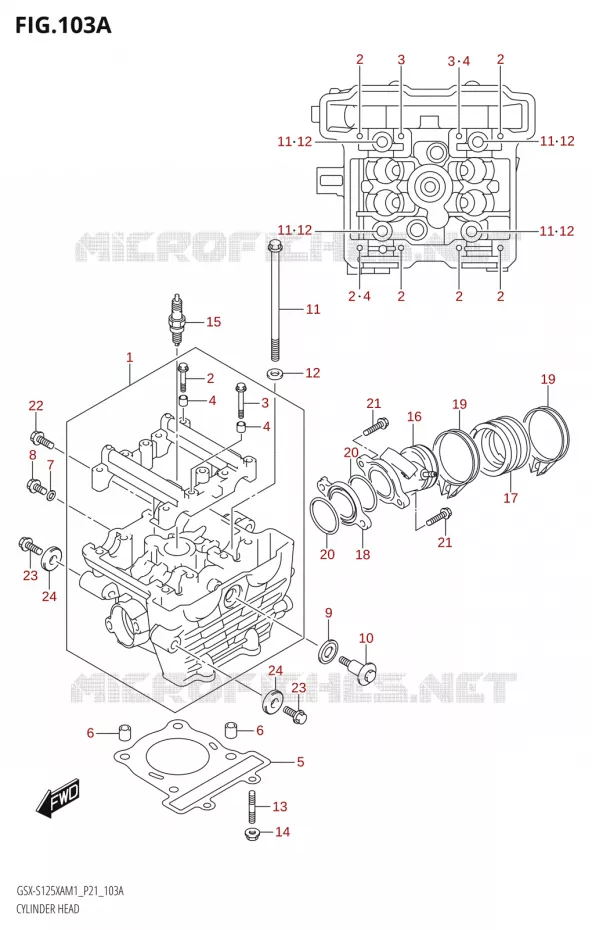 CULASSE Suzuki MOTO 125 GSX-S 2021  GSX-S125XA M1 (P21)