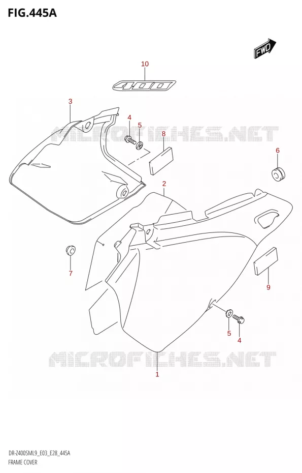 CARENAGES (DR-Z400SM:L9:E03) Suzuki MOTO 400 DR-Z 2019  DR-Z400SM 2019 L9 (E28)