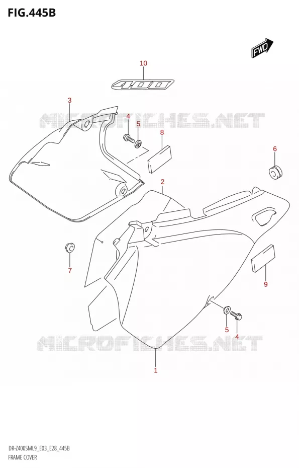 CARENAGES (DR-Z400SM:L9:E28) Suzuki MOTO 400 DR-Z 2019  DR-Z400SM 2019 L9 (E28)